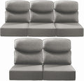 Luxury 24x24x6 in Smile Outdoor Cushions 5-Piece Set - Grey