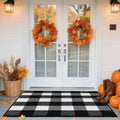 Buffalo Plaid Outdoor Rug 27.5x43 in - Absorbent Non-Slip Mat