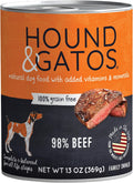 Hound & Gatos Wet Dog Food 98% Beef, Case of 12 - High Protein Canned