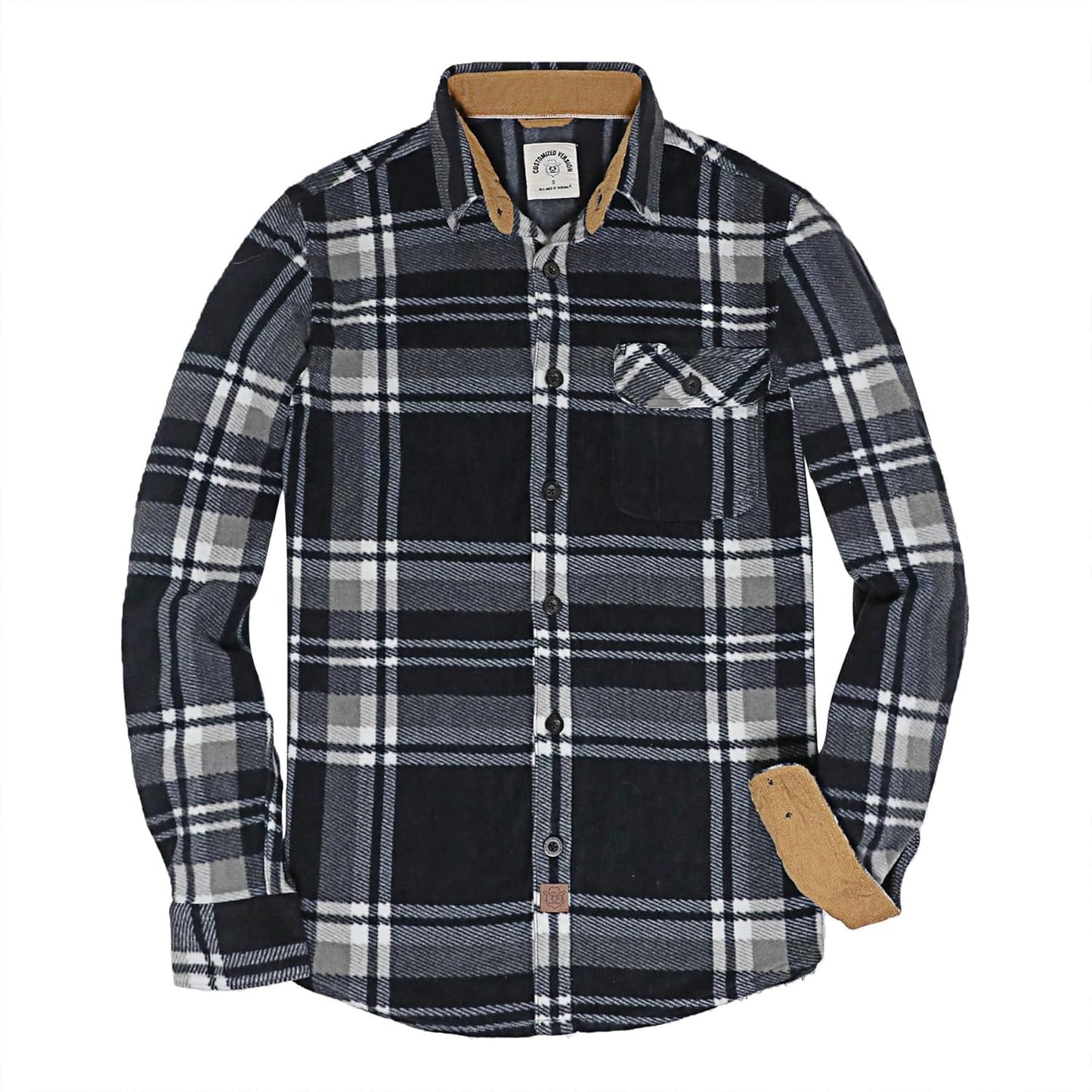 Dubinik Mens Flannel Shirts Long Sleeve Casual Button Down Style