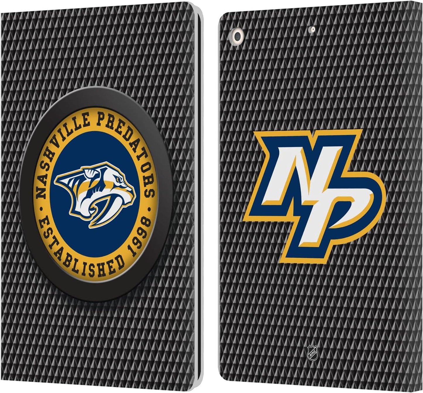 NHL Puck Texture Leather Wallet Case for iPad 10.2 2019/2021