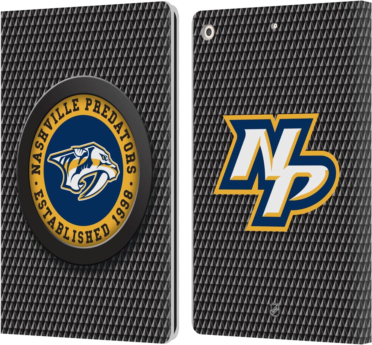 NHL Puck Texture Leather Wallet Case for iPad 10.2 2019/2021