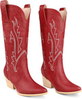 Zzheels Women Mid-calf Cowboy Boots Pointy Toe (Style WJD7)