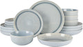 Gibson Elite Juno Moon 16-Piece Reactive Blue Dinnerware Set - Durable