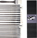 ARTIFY Artists' Oil Synthetic Hog Hair Paint Brush Set - 24 Piece