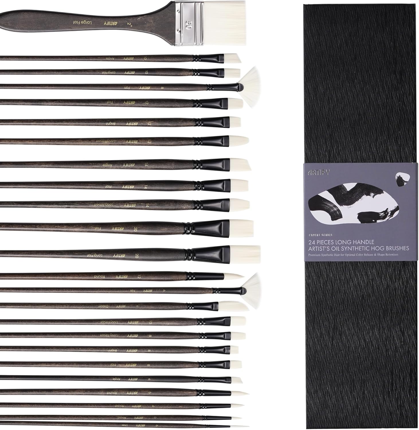 ARTIFY Artists' Oil Synthetic Hog Hair Paint Brush Set Review
