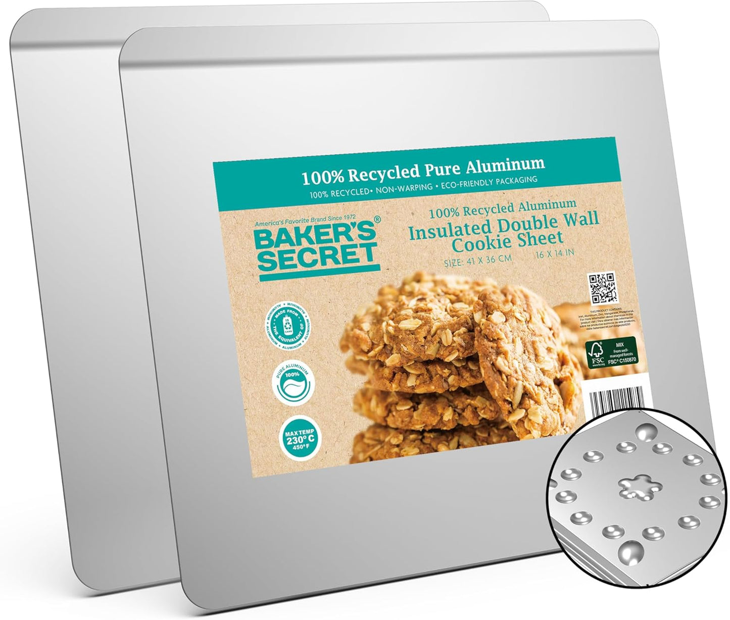 Baker's Secret Commercial Grade Cookie Sheet for Perfect Baking