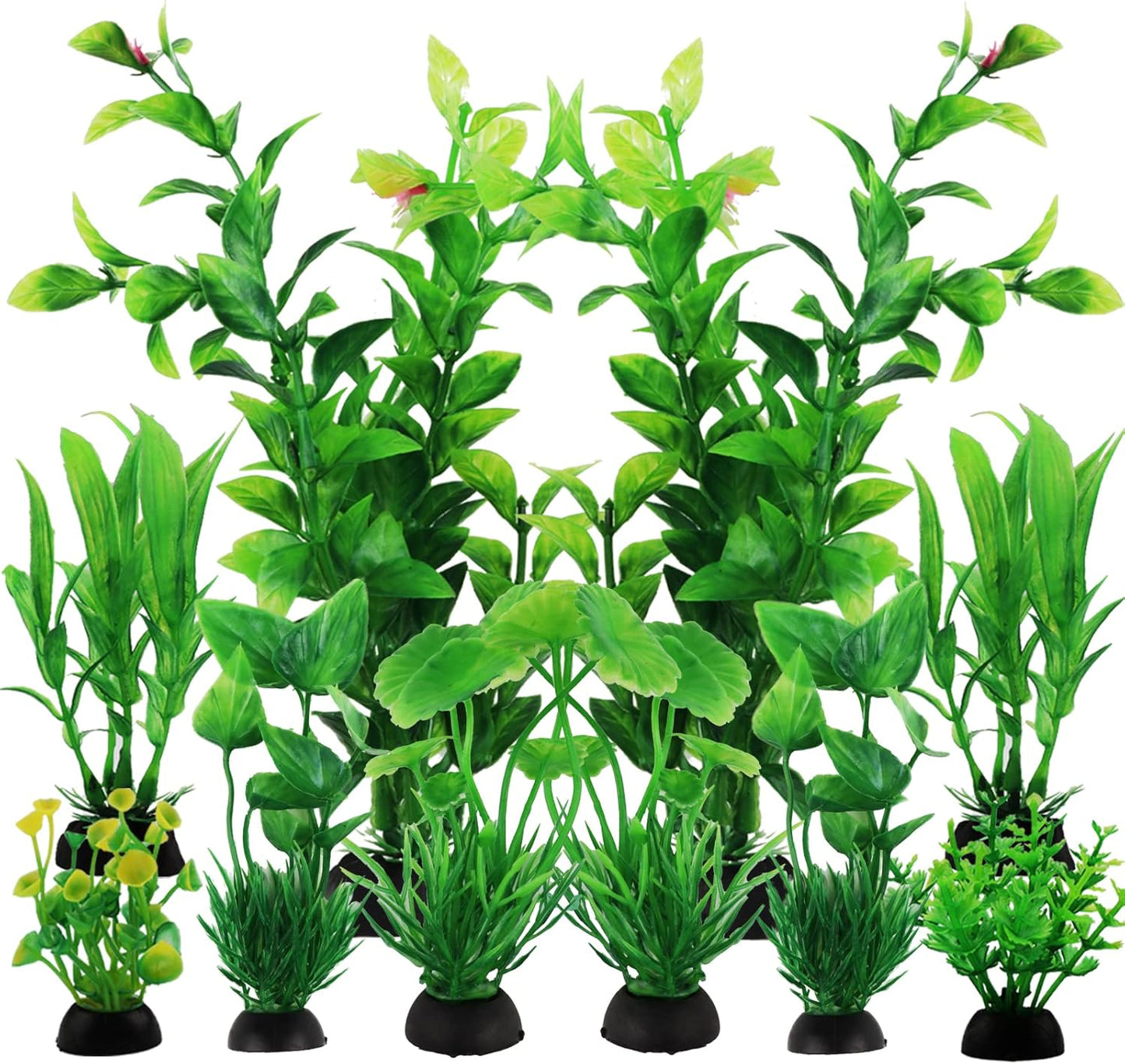 Vibrant Green Fish Tank Decor Set