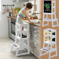 Toddler Kitchen Tower Helper - Pine Wood Standing Stool for Kids