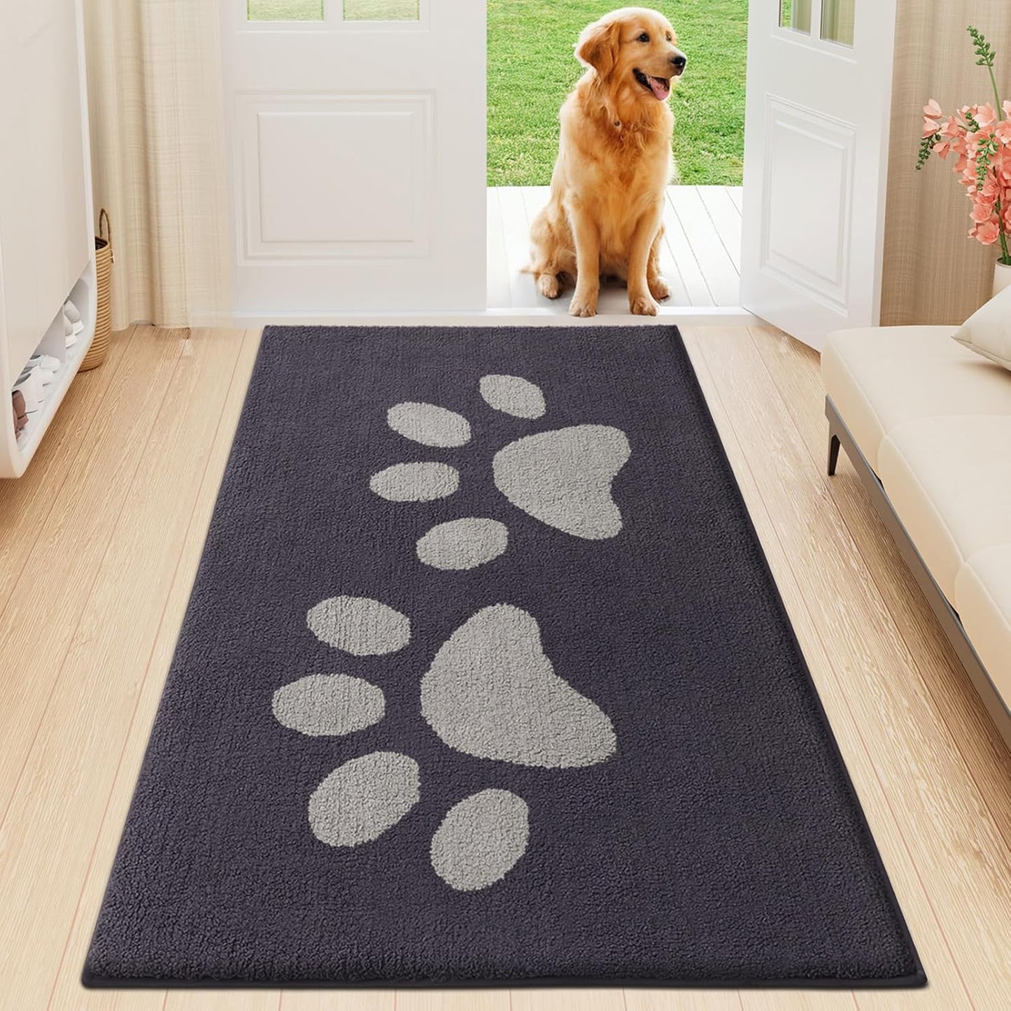 Buganda Dog Door Mat for Muddy Paws - Absorbent and Non-Slip
