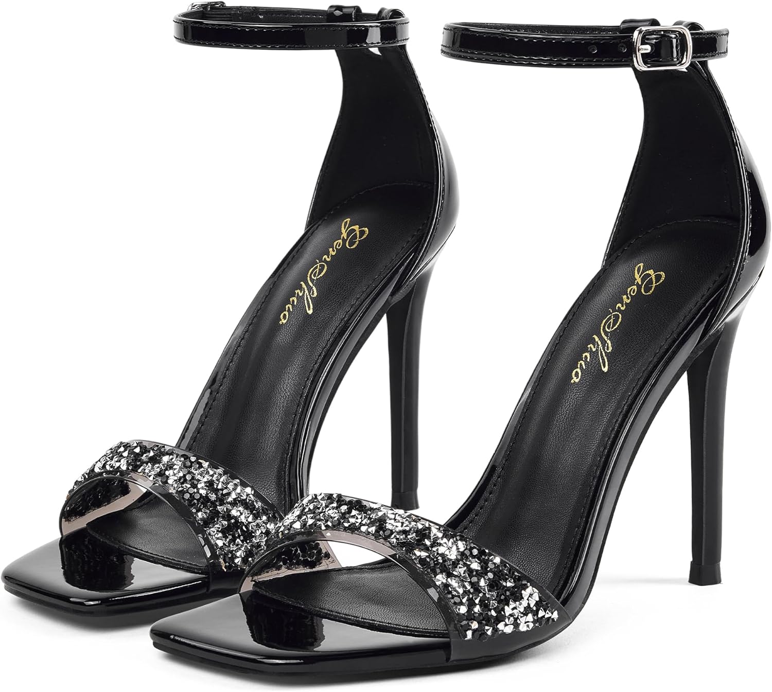 GENSHUO High Heeled Sandals for Women with Square Open Toe
