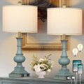 Farmhouse Table Lamps Set of 2 - 26in Vintage Rustic Touch Control