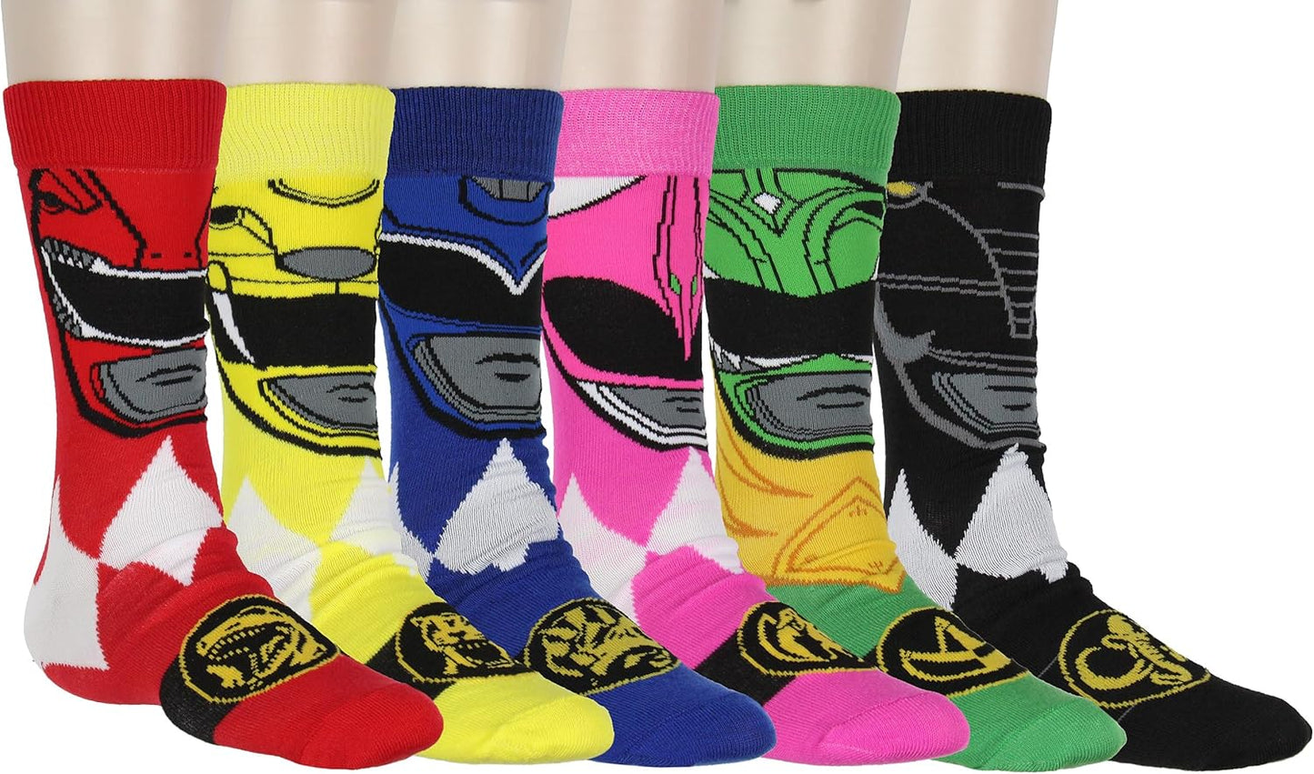 Power Rangers Inspired Men's Socks 6-Pack, Size 6-12