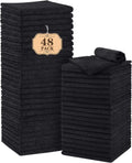 Microfiber Salon Towels 48 Pack - Soft, Absorbent Black Towels
