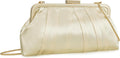 Classic Pleated Satin Clutch Bag for Women - Diamante Evening Clutch