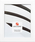 24 by 32 in White Satin Picture Frame - Smooth Wrap Finish