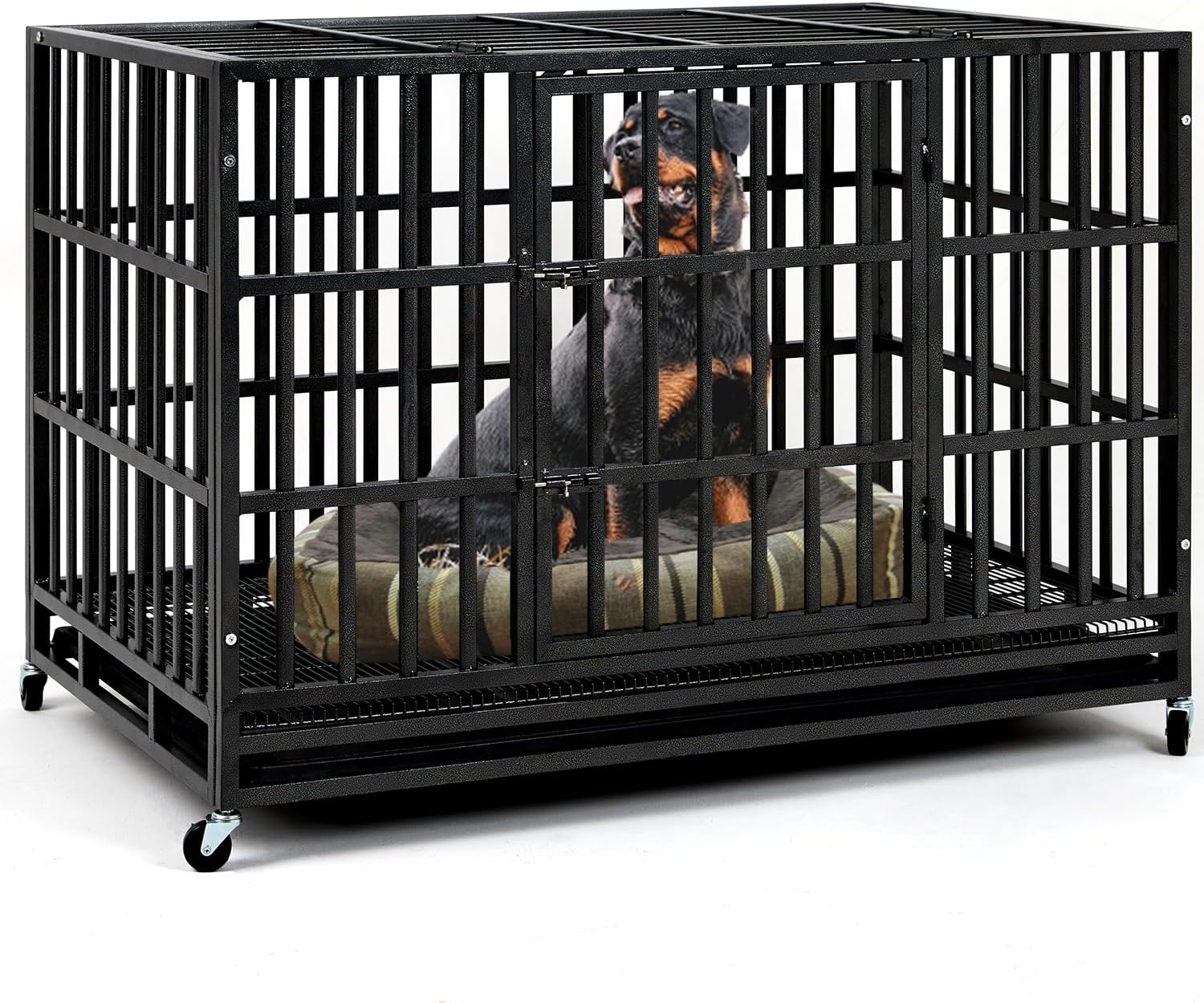 Upgrade 48 Inch Heavy Duty Indestructible XL Dog Crate for Anxiety