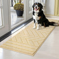 Mud Dog Paws Mat 20x48 Beige - Absorbent Non-Slip Entry Rug