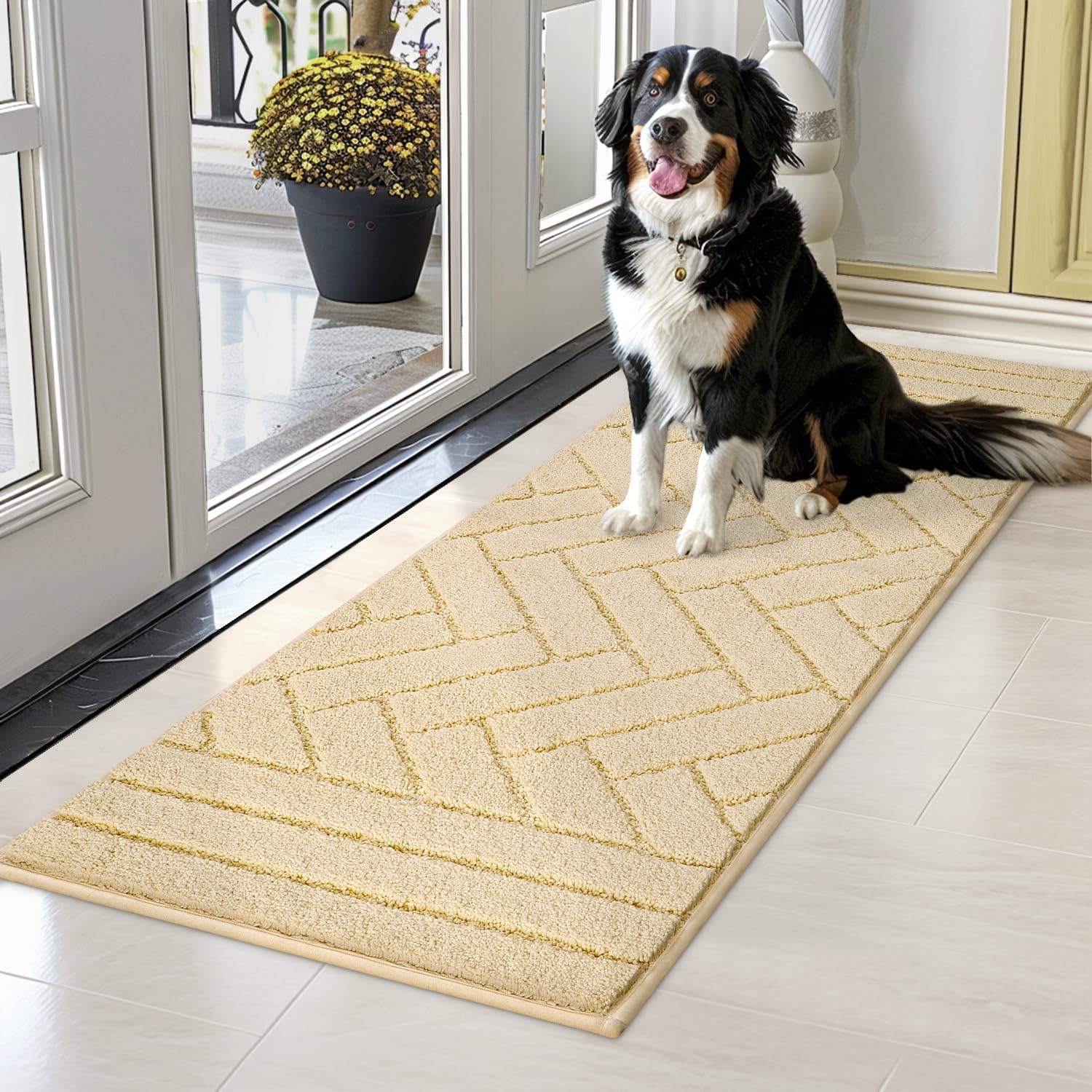 Tindbea Dog Mat for Muddy Paws - Absorbs Moisture and Dirt