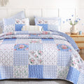 YIKUSH Twin Size Floral Quilt Set 2 Pieces - Soft All-Season Coverlet