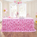14ft Baby Pink Tutu Table Skirt for Princess Birthday Parties
