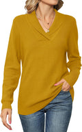 Ivicoer Women Long Sleeve V Neck Pullover Knitted Sweater - Soft made
