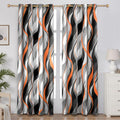 Orange and Grey Striped Curtains 50% Light Blocking - Modern Panels