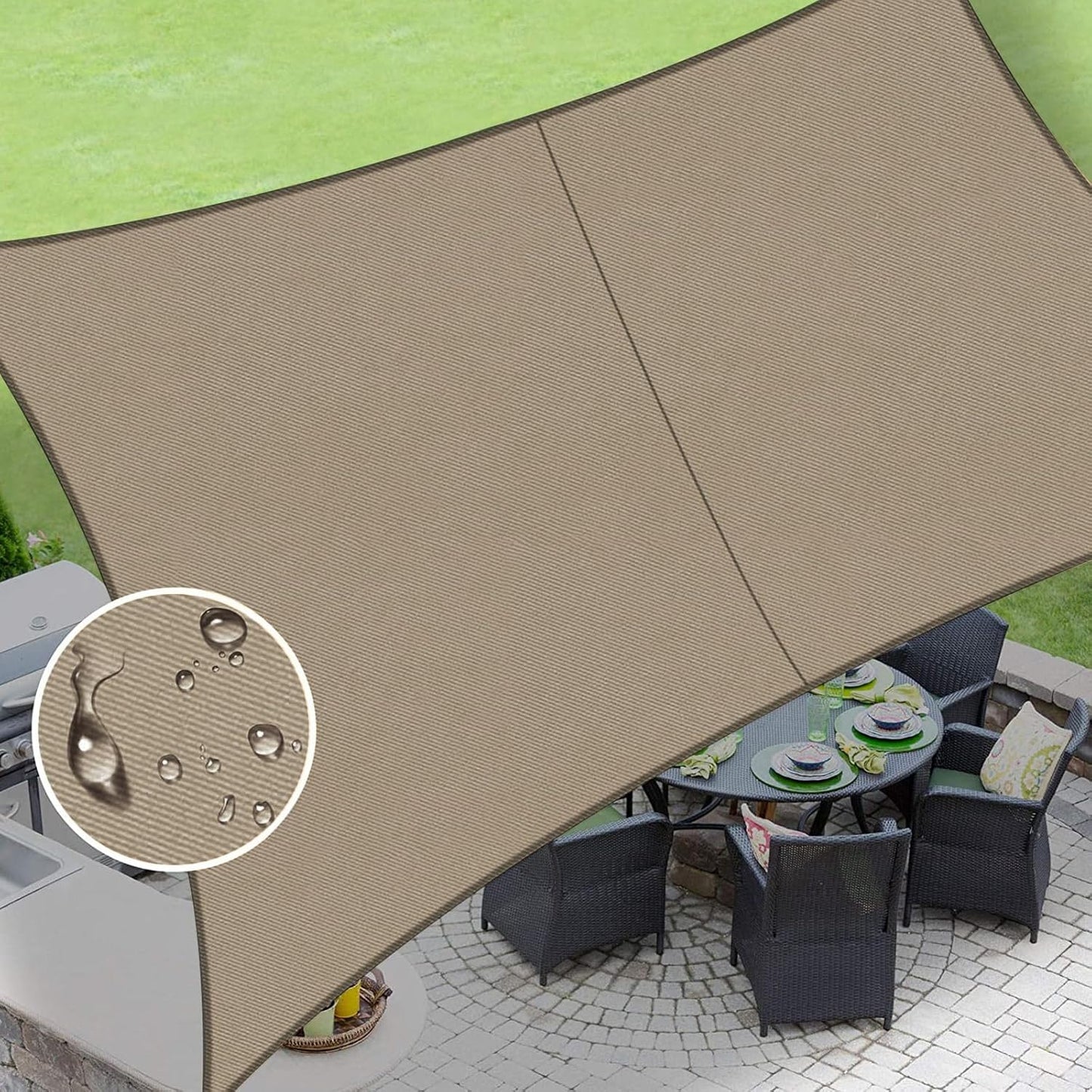 LOVE STORY Rectangle 8ftx20ft Waterproof Sun Shade Sail Canopy