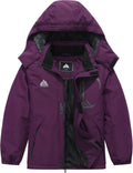 Kids Waterproof Ski Jacket Warm Winter Coat - Fleece Lined Hooded