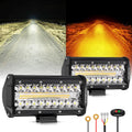 Auxbeam 6 Modes Amber White 7ft 300W LED Light Bar - Dual Color Fog