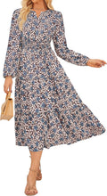 GRACE KARIN Women Fall Wedding Guest Maxi Dress - Floral V Neck