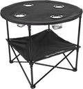 Wakeman Camping Table 2-Tier Folding Table with 4 Cupholders