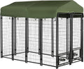 PawHut 8 ft x 4 ft x 6 ft Dog Kennel Outside - Covered Run for Small