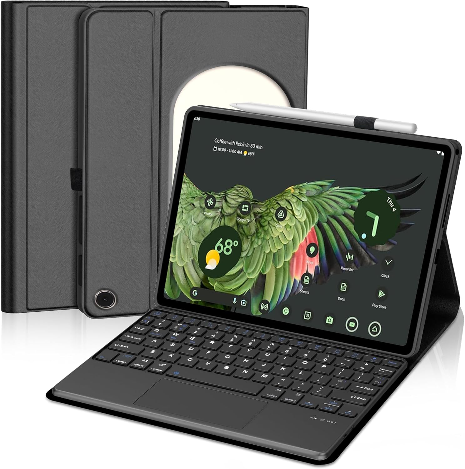Touch Keyboard Case for Google Pixel Tablet 11 Inch - Black