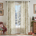 Linen Floral Curtains 96 Inch Length for Living Room Bedroom