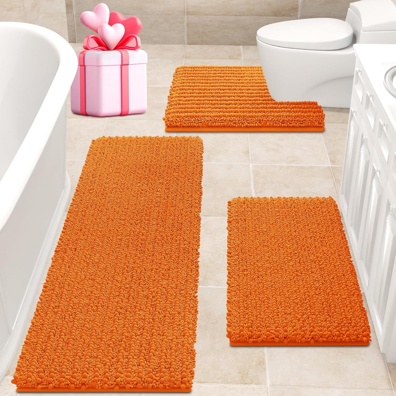 ACCUMTEK Extra Large Bathroom Rug Set for Ultimate Comfort