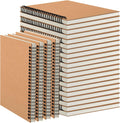 A5 Spiral Notebooks Journal 24 Pack - Compact Kraft Covers