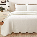 Cozy Line Home Fashions Cotton Medallion Off White Quilt Set