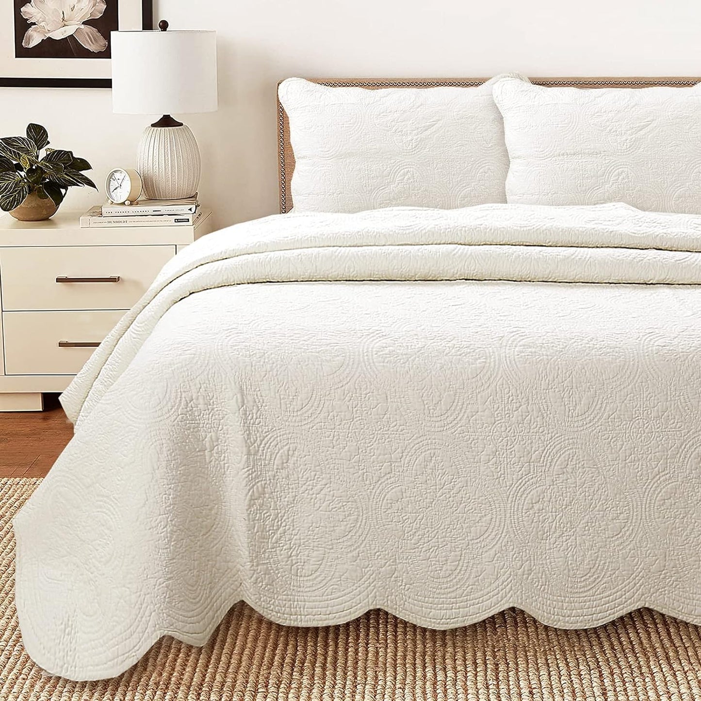 Cozy Line Home Fashions 100% Cotton Medallion Quilt Set