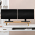 Monitor Stand Wood Riser - Natural Desktop Organizer for Ergonomic