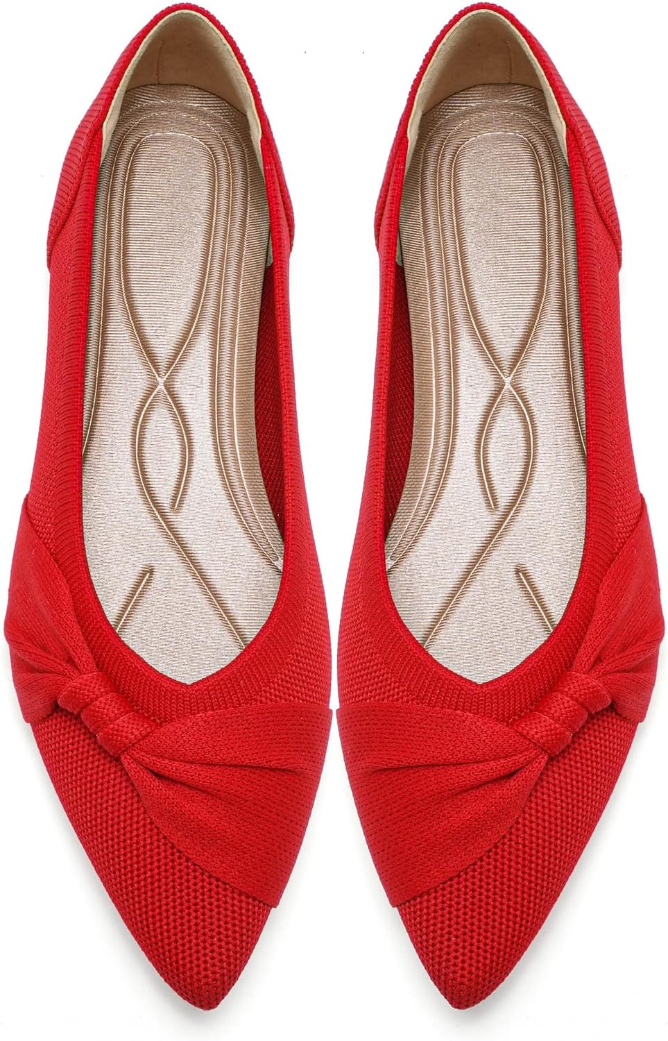 Pointed Toe Flats for Women - Comfortable Dressy Knit Casual