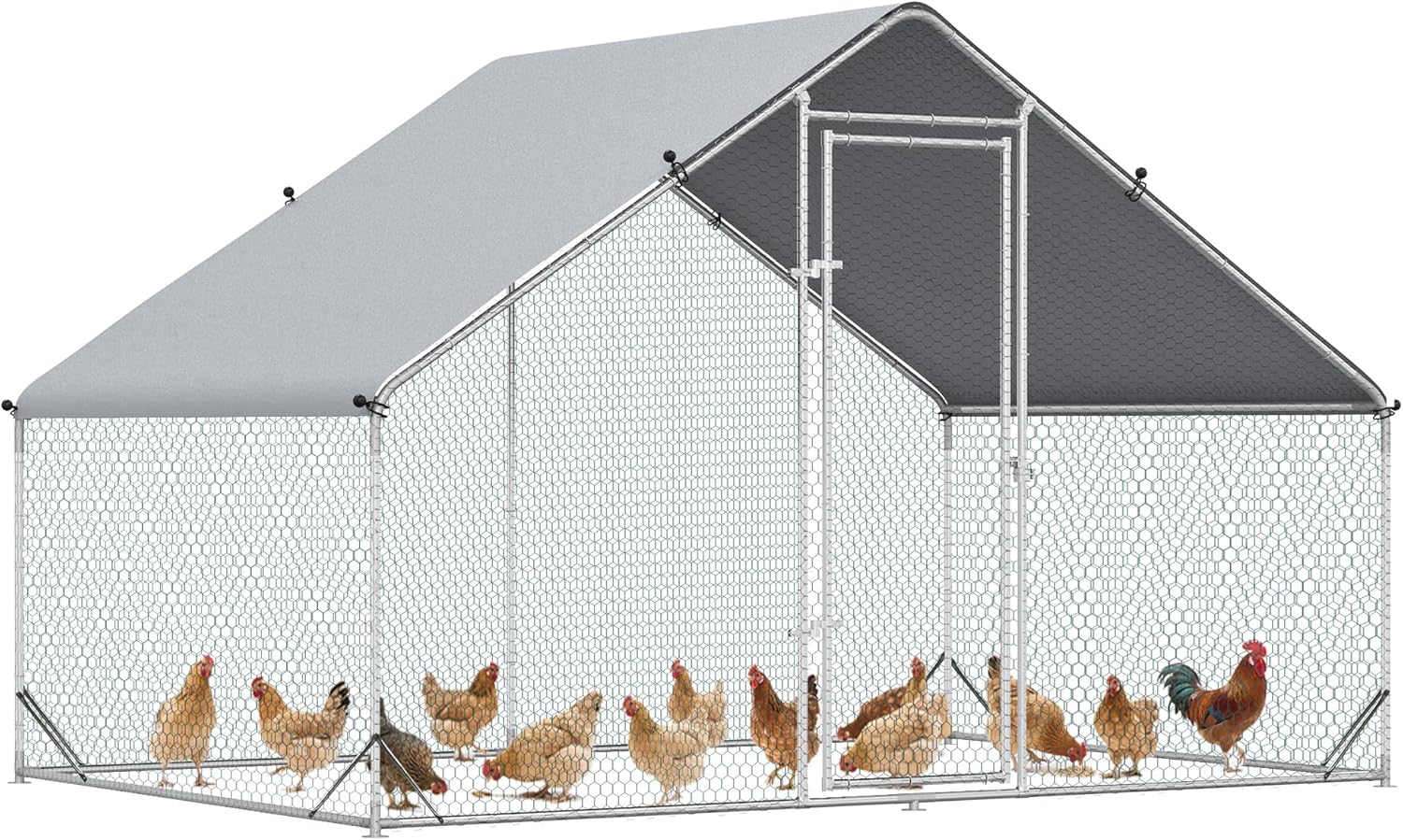 PawHut Large Chicken Coop with Waterproof Cover for Outdoor Use