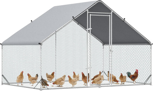 PawHut Large Chicken Coop with Waterproof Cover for Outdoor Use