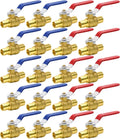 3/4ft PEX Ball Valves 20pcs Set - Red Blue Full Port Shut Off