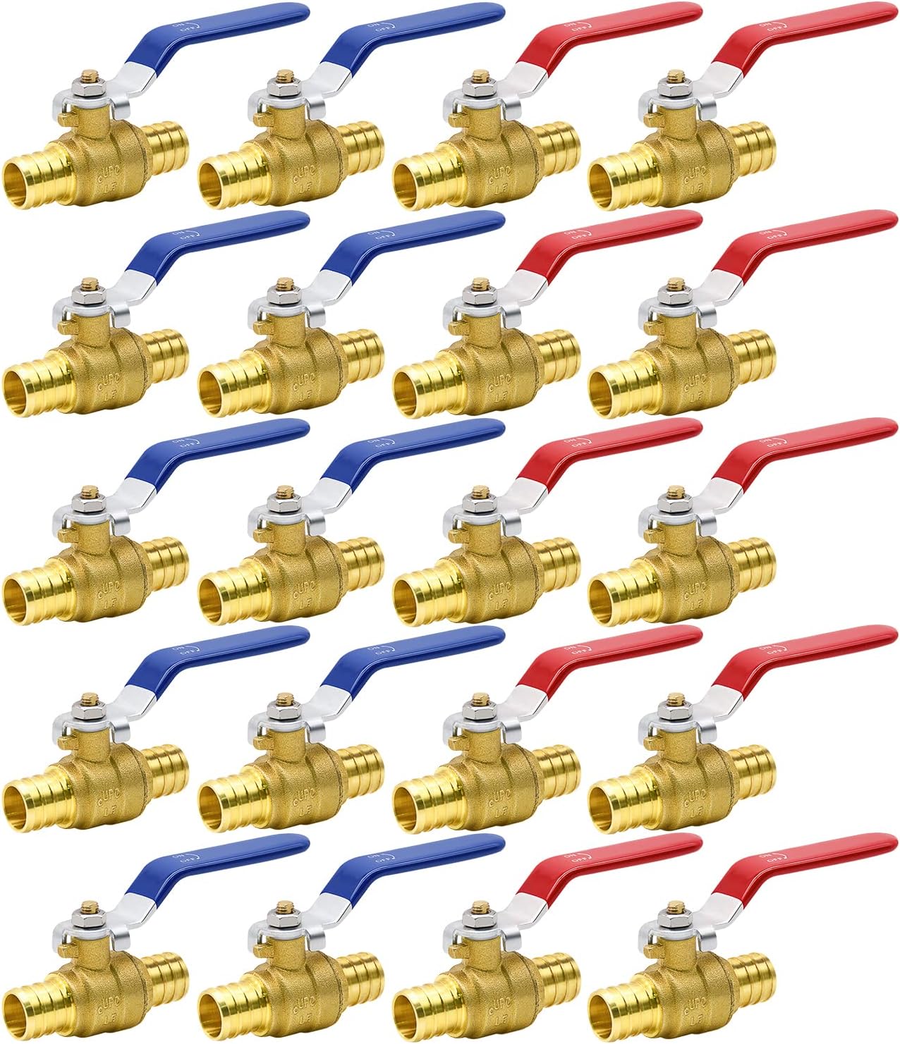 20pcs PEX Ball Valves for Hot and Cold Water Shut Off Needs