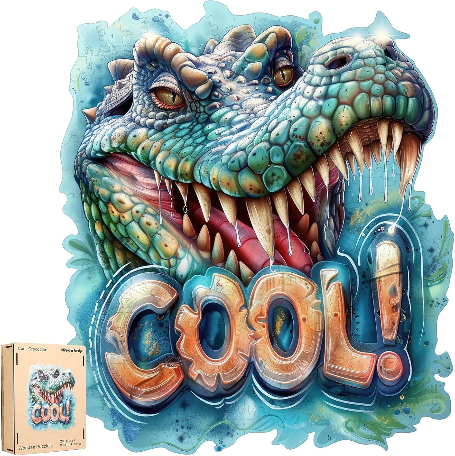 Wooden Puzzles for Adults 500 Pieces - Unique Crocodile Design