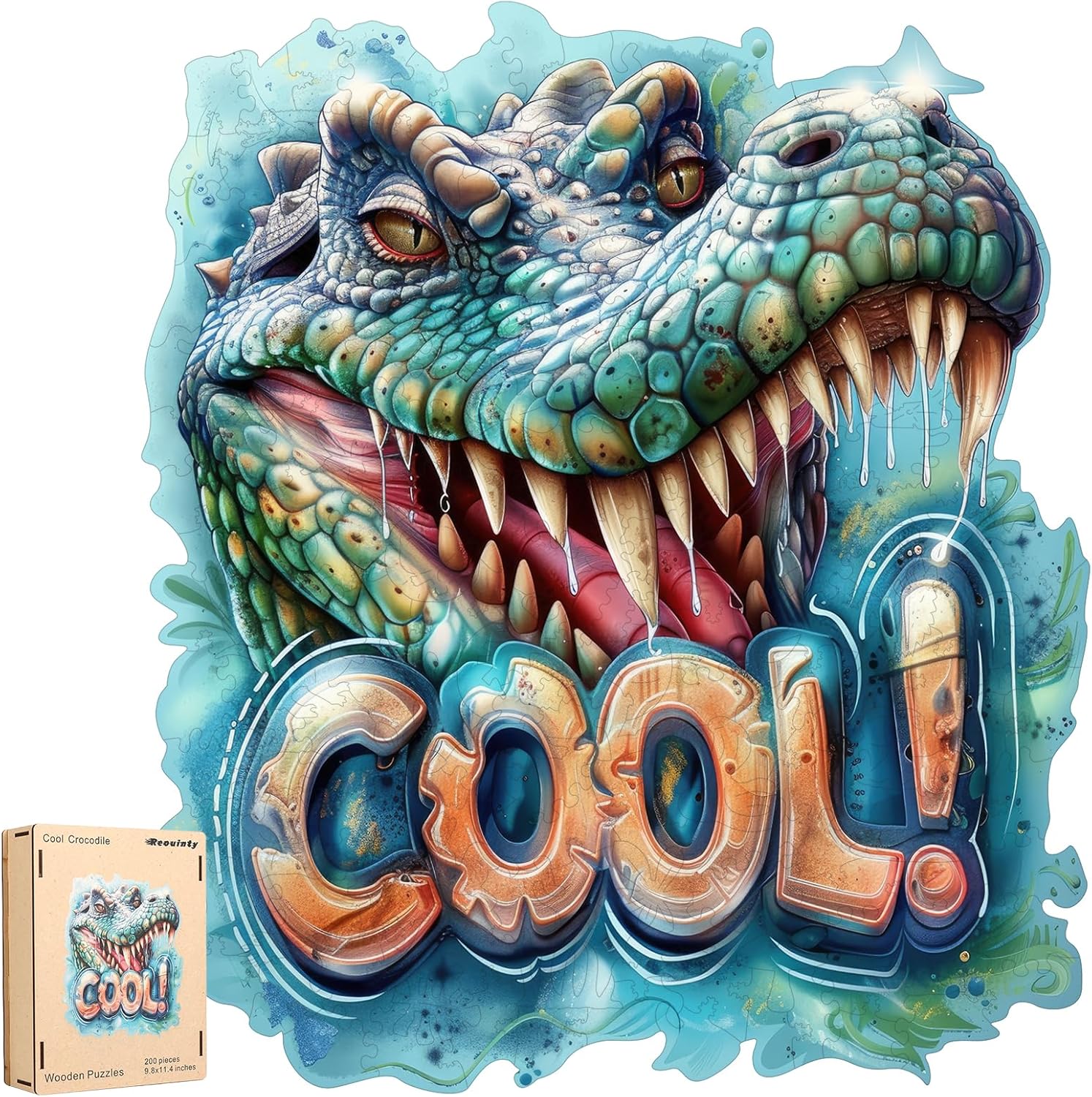 Wooden Puzzles for Adults 500 Pieces - Unique Crocodile Design