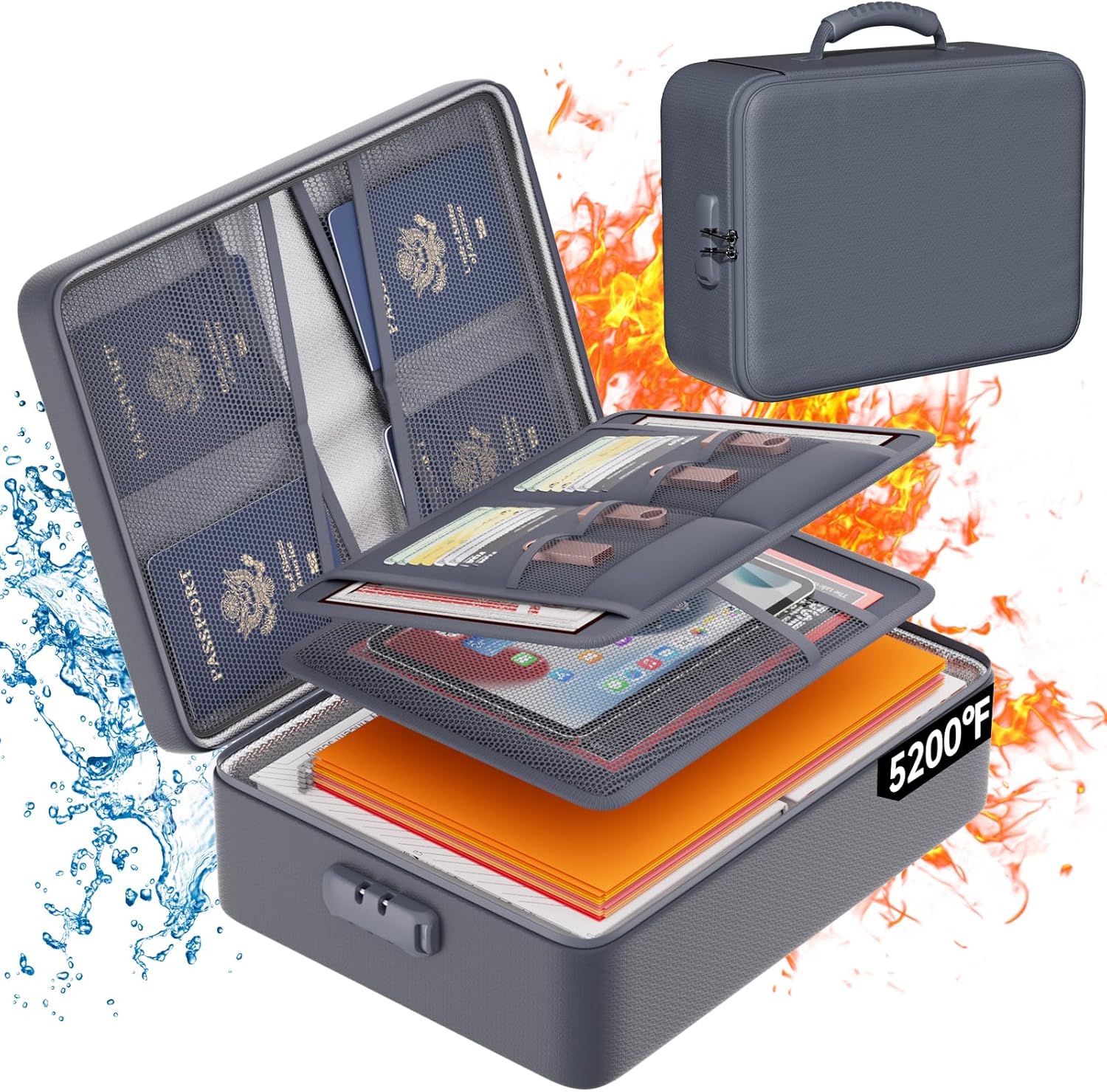 DocSafe 5200F Fireproof Document Organizer with Lock for Safety