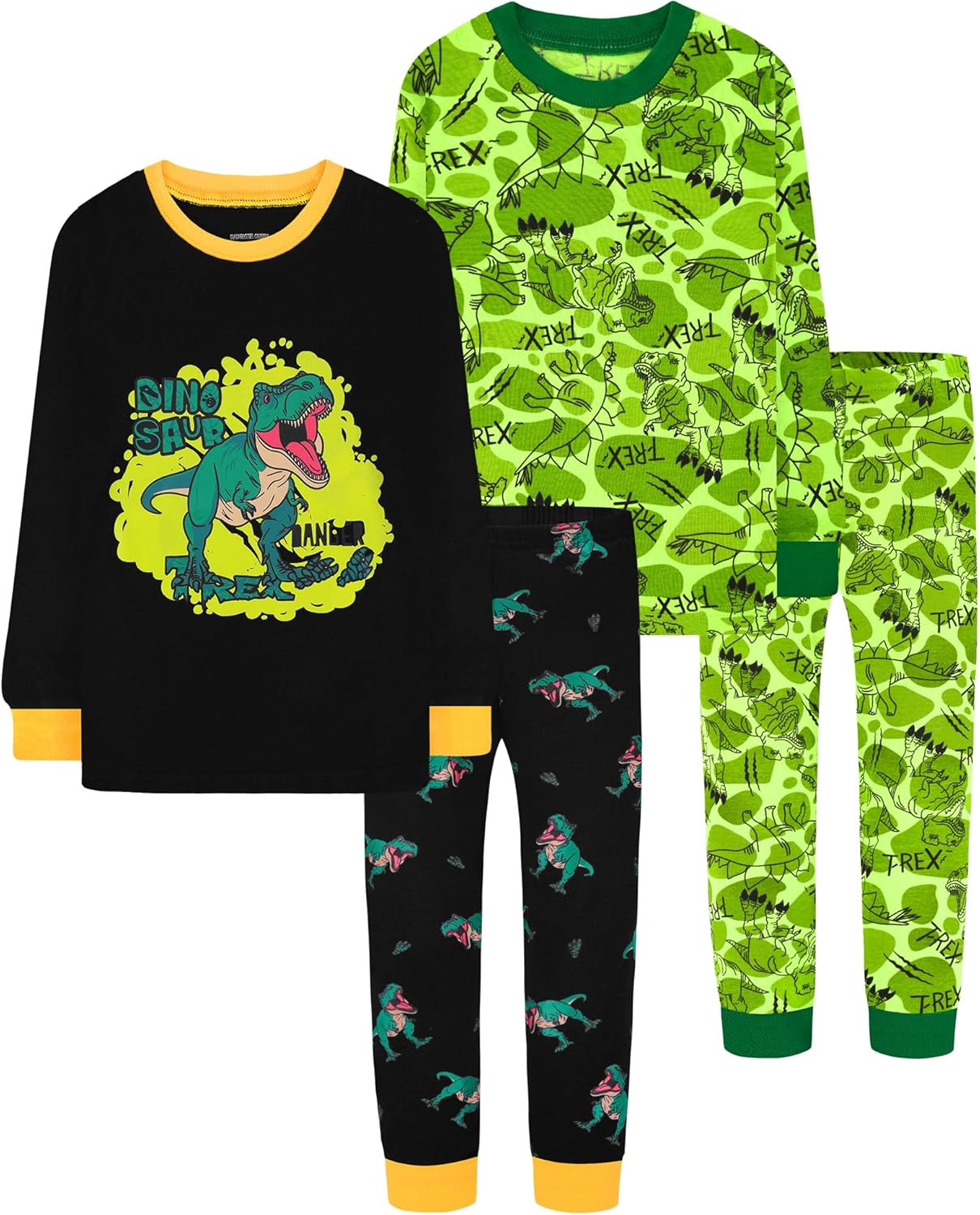 Boys 100% Cotton Long Sleeve Pajamas for Ages 18 Months to 12 Years