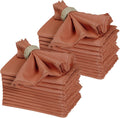 Ramanta Home Linen Flax Cloth Napkins Set of 24 - Soft Durable Rust